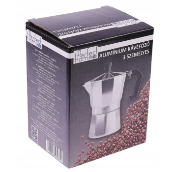 KAWIARKA ALUMINIOWA ZAPARZACZ DO KAWY KAFETERKA 3 filiżanki 150 ml SREBRNA